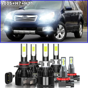Para For Subaru Outback 2010-2014 LED faro alto/bajo + bombillas antiniebla - Picture 1 of 12