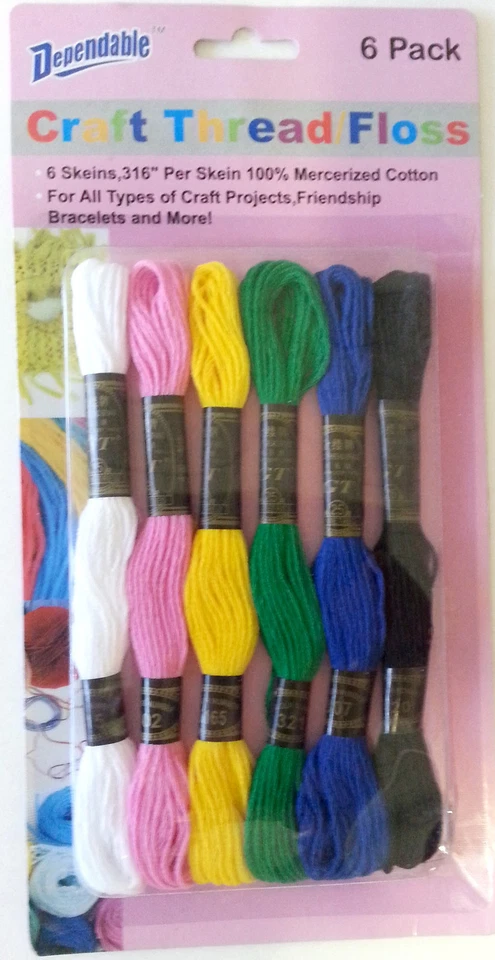 2 packs of Craft Thread Floss 6 Pack Craft Friendship Barcelets Embroidery  - Image 1 of 1