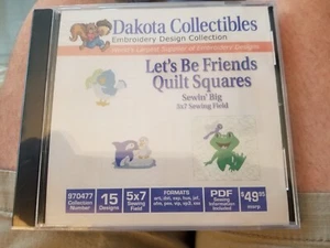 Let's Be Friends Quilt Squares Dakota Collectibles Machine Embroidery CD NEW - Picture 1 of 2