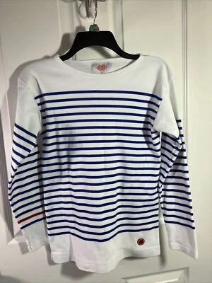 Top tejido bretón algodón a rayas artístico Armor Lux x MoMA Francia azul blanco talla: XS 277D Foto 1 de 4