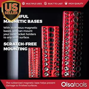 Magnetic Socket Organizer | 6Pc Socket Holder Kit | 1/2-Inch, 3/8-Inch, & 1/4... - Picture 1 of 7