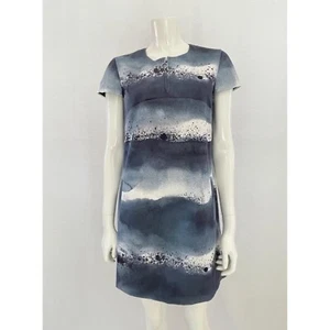 Marimekko Abstract Ocean Print Shift Dress, Watercolor Cocktail Dress, Size 38 - Picture 1 of 10