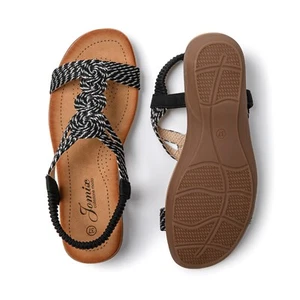 JOMIX Damen Sandalen Sommer Elegant Flach Bequem Sandalen - Bild 1 von 24