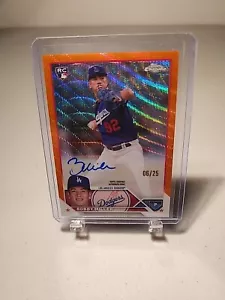 Bobby Miller 2023 Bowman Chrome ORANGE Wave Refractor RC AUTO #6/25 Dodgers - Picture 1 of 2