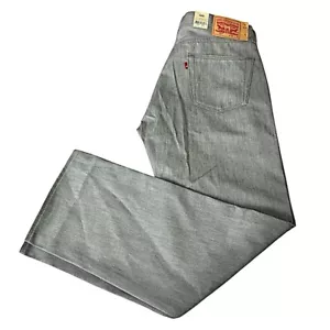 Levis 501 Jeans Mens 36x32 Grey Denim Button Fly NEW - Picture 1 of 9
