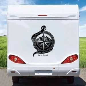 CALCOMANÍA CALCOMANÍA PEGATINAS AUTOCARAVANA CÁMPER FURGONETA CARAVANA MONTAÑAS Brújula náutica grande - Imagen 1 de 4