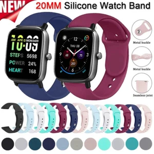 For Huami Amazfit GTS 3/2/2e/4 mini Bip S/ U GTR 42mm Silicone Sports Band Strap - Picture 1 of 35