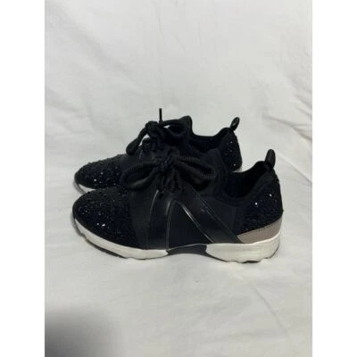 Carvela Kurt Geiger Sequen Shoes Womens 5 Black Trainer Embellished EUC H16 - Image 1 of 4