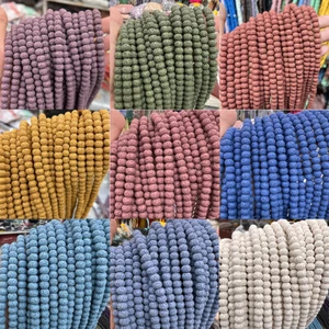 Cuentas espaciadoras de disco redondelle redondas de roca volcánica lava natural multicolor de 8/10 mm - Imagen 1 de 28