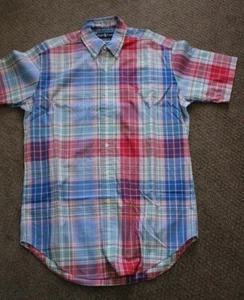Herren Jungen Ralph Lauren klassische Passform kariert S/S Hemd Größe Small blau rosa - Bild 1 von 5