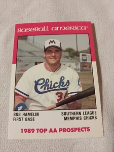 1989 BOB HAMELIN MINOR LEAGUE BASEBALL ROOKIE KARTE RC #AA17 HAMMER KC ROYALS - Bild 1 von 2