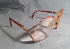 1970's Style Christian Dior Optyl Eyeglass Frames 2250 43 Red And Gold