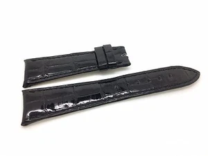 AUDEMARS PIGUET Genuine Glossy Black Leather Crocodile  Band Strap Never Worn - Picture 1 of 3