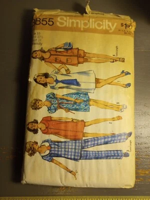 Pantalones cortos túnica de vestir con patrón de costura de maternidad Simplicity 8855 de colección años 60 70 Foto 1 de 2