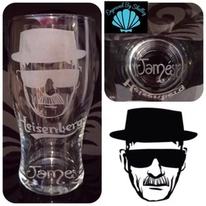 Breaking Bad handgefertigtes Pint Glas Heisenberg Walt Unikat Geschenk! GRATIS Name graviert - Bild 1 von 12