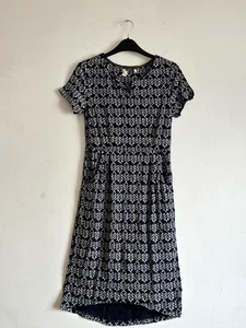 EX White Stuff Women's Short Sleeve V-Neck Fairtrade Lena Dress In Navy(Defect) - Picture 1 of 6