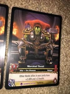 World of Warcraft Azeroth WoW TCG Card WARCHIEF THRALL Extended Art EPIC 267 x3 - Picture 1 of 4