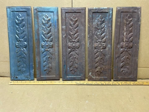 5 pc 17.5" x 6" Border Antique Ceiling Tin Vintage Reclaimed Salvage Art Craft Cover