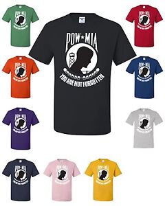 POW MIA T-Shirt You Are Not Forgotten Military Air Force Navy Marine Army