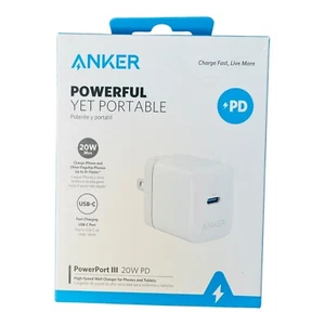 Anker PowerPort III 20W USB-C Fast Charge High-Speed Wall Charger - Sealed Box - Picture 1 of 11