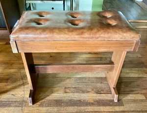 Vintage Kimball Organ Piano vinyl tufted padded seat Bench flip top storage - Picture 1 of 7