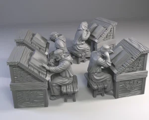 Set 16 Monk Copyists - Scenery Miniatures by Tiny Furniture - Picture 1 of 2