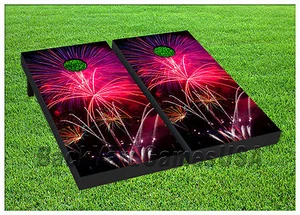 VINYL WRAPS Cornhole Boards ABZIEHBILDER Bunte Feuerwerkstasche Werfen Spiel Aufkleber 344 - Bild 1 von 1