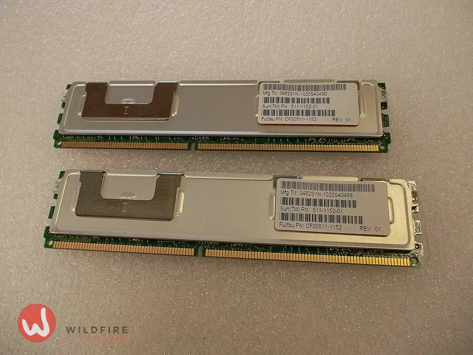Sun SESX2C3Z 8GB Memory Kit (2 x 4GB DDR2-667/PC2-5300 1.5V DIMM P/N 511-1152) - Image 1 of 1