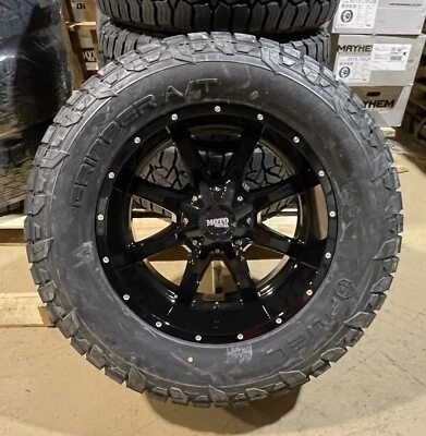 4 20x10 Moto Metal MO970 Black Wheels 35" Fuel AT Tires 5x5.5 Dodge Ram 1500 - Image 1 of 4