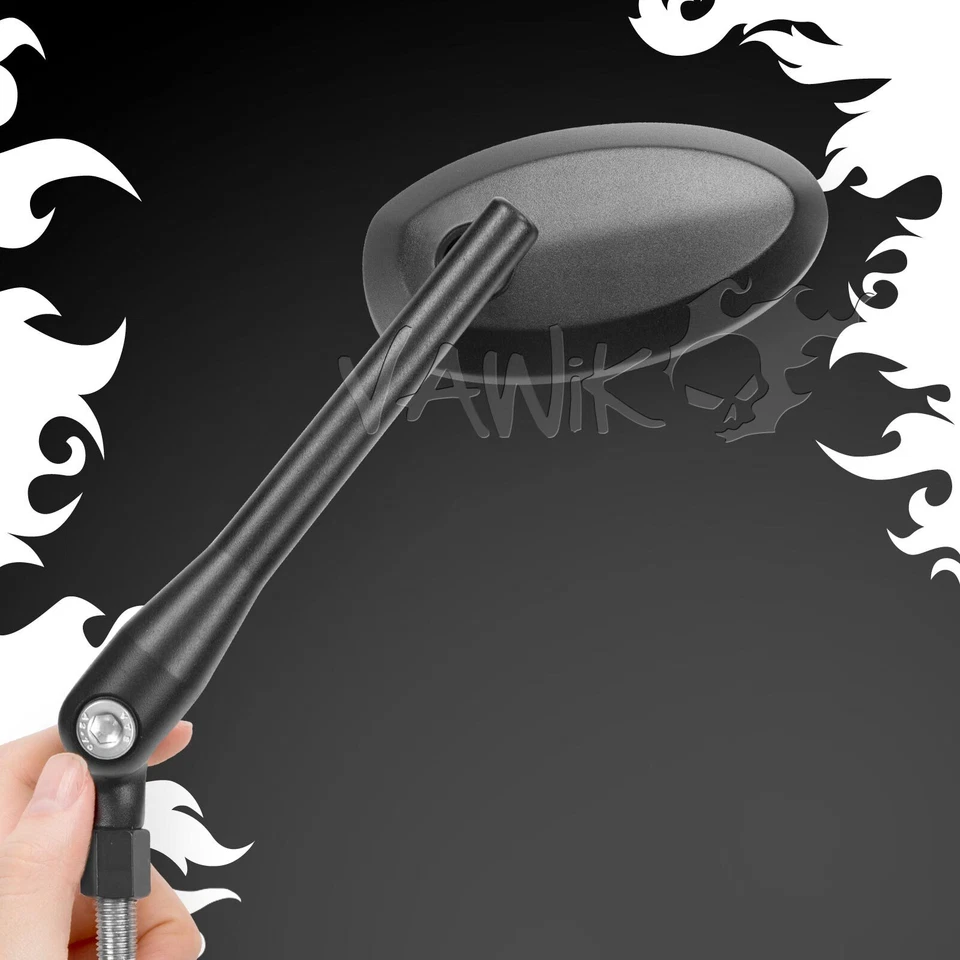 VAWiK Trusti Black Oval Rear View Mirrors Convex Lens10mm 1.5p for BMW R nine T - Изображение 1 из 4