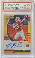 2020 DRAFT PICKS PRIZM TUA TAGOVAILOA NEON ORANGE /125 ROOKIE AUTO 10/10 POP 1!!