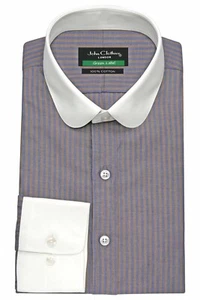 Camisa Azul Beige Rayas Peaky Blinders Penny Cuello Redondo Estilo Retro Fiesta Hombres - Imagen 1 de 7