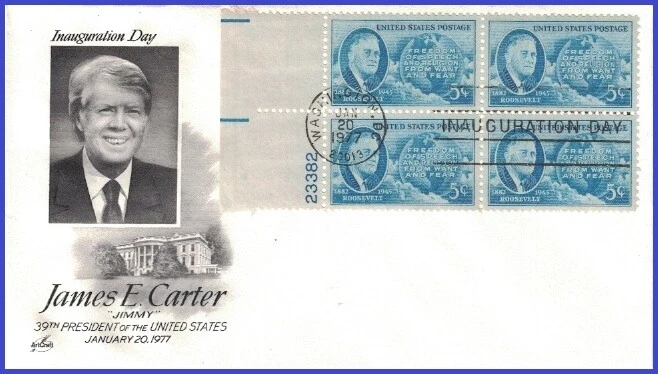 USA3 #IN30 U/A ARTCRAFT FDC PB4  Inauguration Carter 1977 - Image 1 of 1
