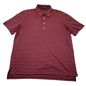 Ralph Lauren RLX Shirt Men's Large Blue Red Stripe Pocket Polo Golf Tennis - Picture 1 of 16
