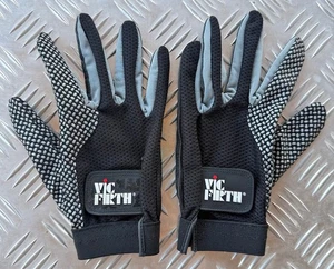 Guantes de Tambor Vic Firth XL Negro Plata Ligeramente Usados Talla Pequeña Batería Pro Stick - Imagen 1 de 5