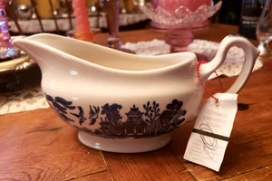 DE COLECCIÓN SALSAS CHURCHILL GRAVY BARCO Sauce Azul Hecho en Staffordshire Inglaterra - Imagen 1 de 20