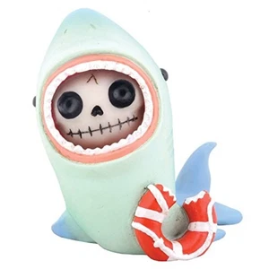 Furrybones Sharkie Skelett gekleidet in weißem Hai Kostüm Figur Neu - Bild 1 von 2