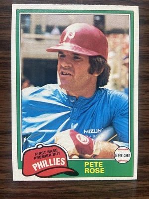 1981 O PEE CHEE PETE ROSE CARD # 180 PHILLIES ! SHARP CARD!! - Image 1 of 2