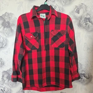 Vintage Key Size M THICK Flannel red Western Shirt Plaid - Picture 1 of 5
