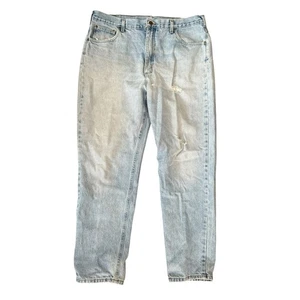 Carhartt Jeans Herren 40x32 Lightwash Distressed Workwear Latzhose Tradiontal Fit - Bild 1 von 9