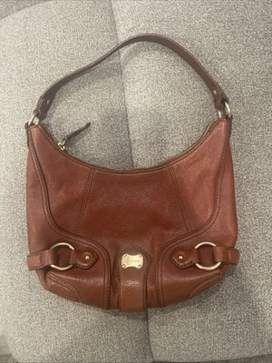 Y2K Michael Kors Brown Leather Crescent Hobo Shoulder Mini Bag Gold Hardware - Image 1 of 4