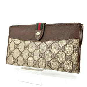 Vintage GUCCI Sherry Line Long Wallet PVC Geldbörse Leder echt aus Japan - Bild 1 von 24