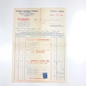 Lot Of 4 Original Invoices 1935 Pasta Factory “La Faraona” Milan With Stamps - Picture 1 of 4