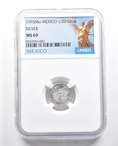 1993 Mo Mexico 1/20 Onza Silver Libertad MS69 NGC *7494 - Picture 1 of 3