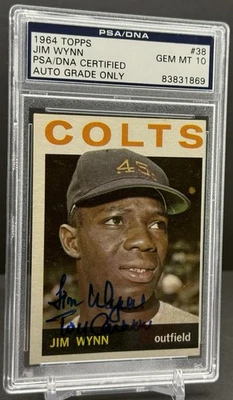 1964 Topps Jim Wynn Autograph "Toy Cannon" PSA/DNA Auto 10 Houston Colts   cc17 - Image 1 of 2