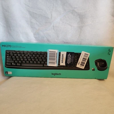 Logitech MK270 Wireless Keyboard and Mouse Combo Amazon SEE PHOTOS FOR CONDITION - Image 1 of 4
