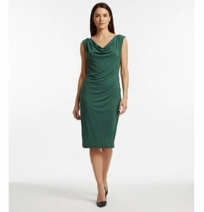 Vestido Ann Taylor Verde Capucha Cuello Sin Mangas Drapeado Carrera Negocios XLarge Nuevo sin Etiquetas - Imagen 1 de 7