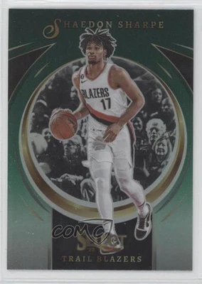 2022-23 Panini Select Select Certified Green Prizm Shaedon Sharpe #1 Rookie RC - Image 1 of 2