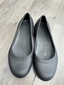 Crocs Brooklyn Flat Black Size UK 8 New Unworn Ballet Dolly Shoes Pumps - Picture 1 of 12