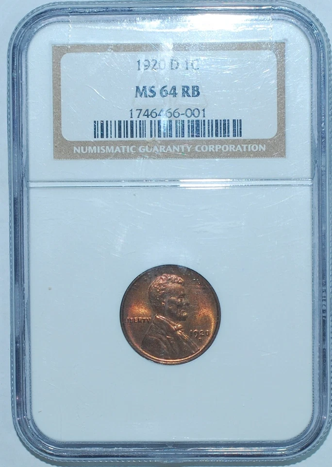 1920 D NGC MS64RB Red and Brown Lincoln Wheat Cent - Image 1 of 2